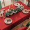 Christmas Jacquard Tablecloth, Winter Vintage Damask Rectangle Table Cover, Poinsettia Snowflakes Polyester Fabric Table Cloths Decor for Holiday, Dining, Party - 60 x 84 inch, Red